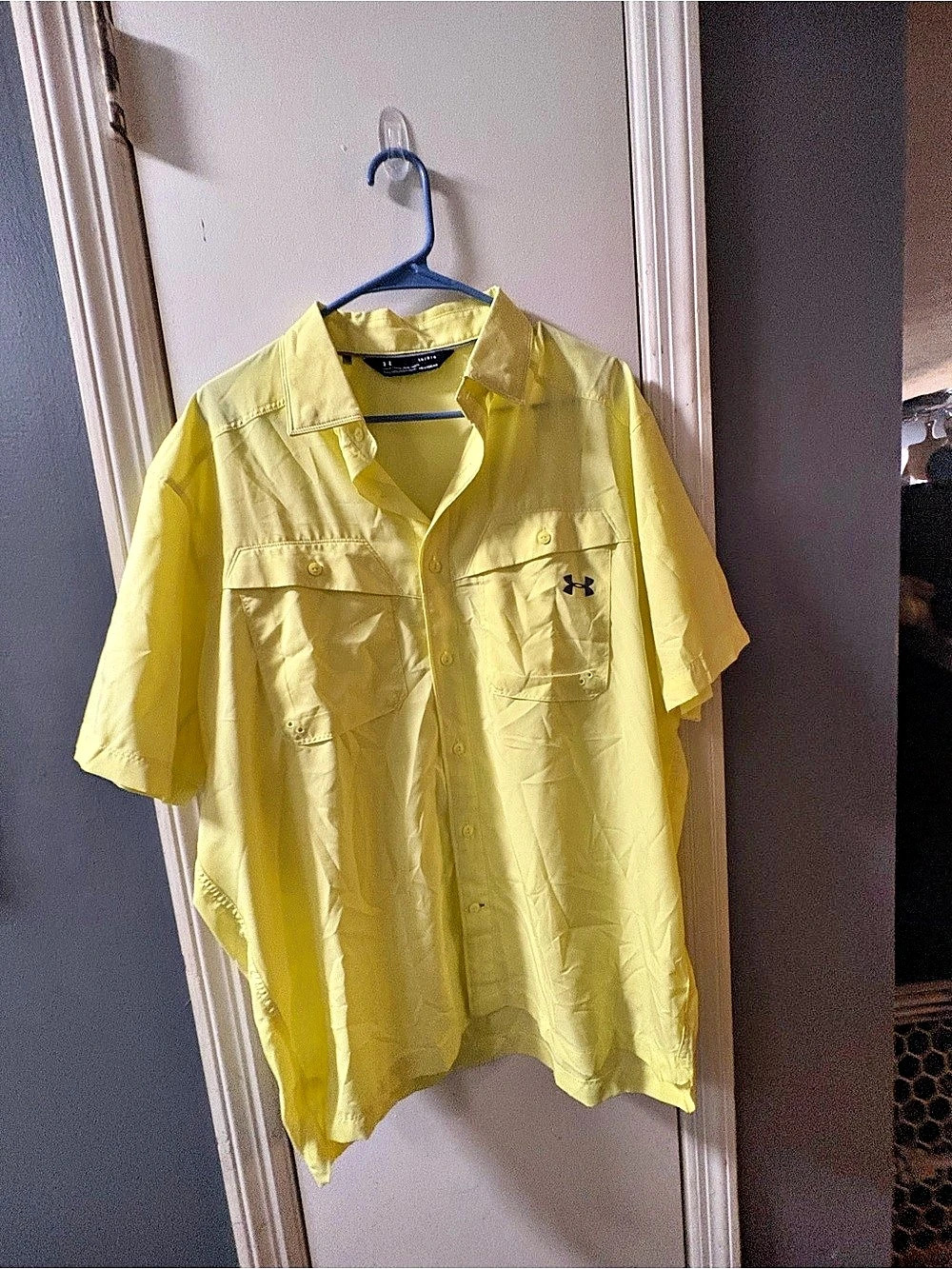 Under Armour UA Fish Pro Hybrid Woven Short Sleeve Yellow Large